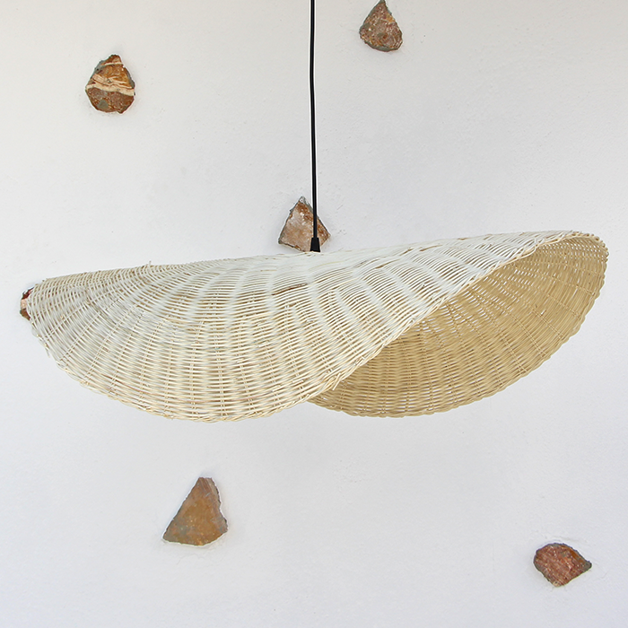 Rattan Sarkıt Lamba Sombrero 80x55x20 cm. Rattan Sarkıt