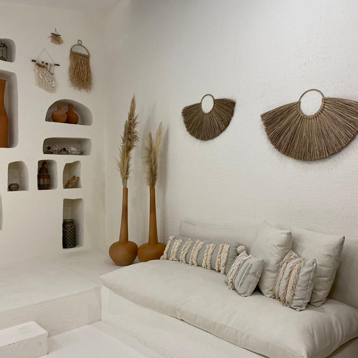 Rattan Duvar Dekoru Simge Deniz Sazı 80x50x30 cm Duvar Dekoru