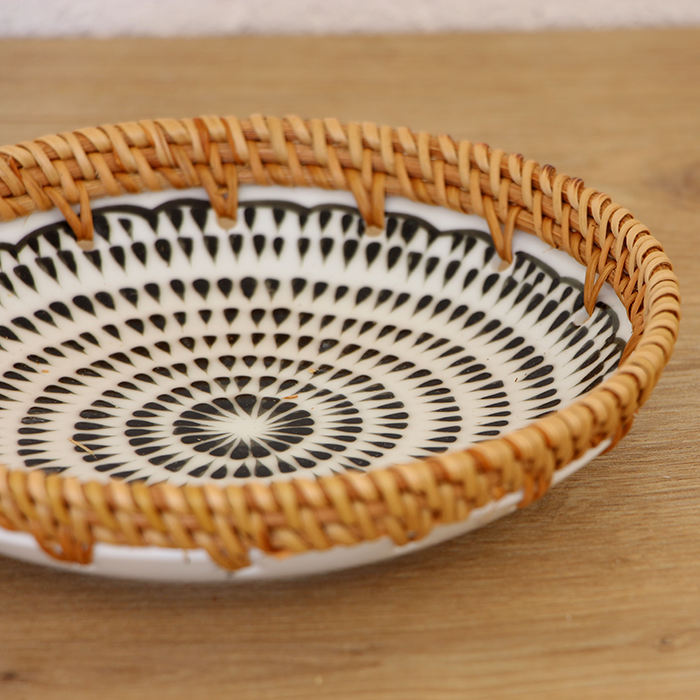 Dekoratif Tabak & Kase Rattan Çerçeveli El Yapımı Dekoratif Tabak & Kase Rattan Çerçeveli El Yapımı