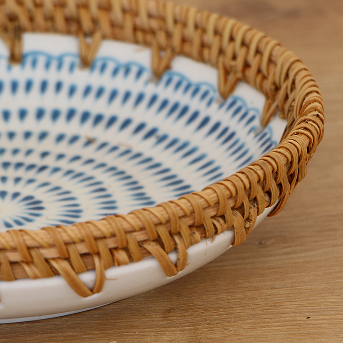 Dekoratif Tabak & Kase Rattan Çerçeveli El Yapımı Dekoratif Tabak & Kase Rattan Çerçeveli El Yapımı