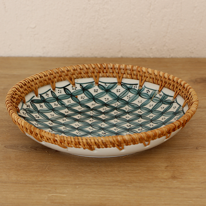 Dekoratif Tabak & Kase Rattan Çerçeveli El Yapımı Dekoratif Tabak & Kase Rattan Çerçeveli El Yapımı