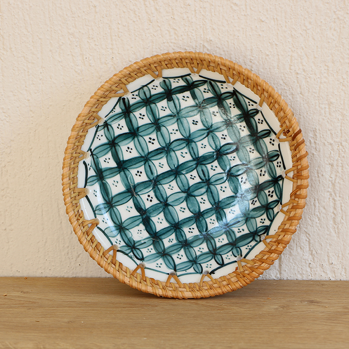 Dekoratif Tabak & Kase Rattan Çerçeveli El Yapımı Dekoratif Tabak & Kase Rattan Çerçeveli El Yapımı