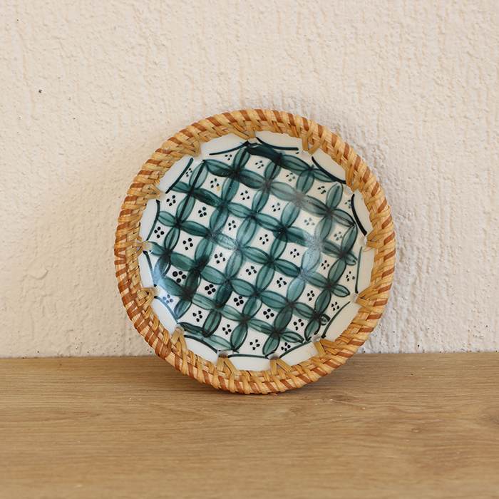 Dekoratif Tabak & Kase Rattan Çerçeveli El Yapımı Dekoratif Tabak & Kase Rattan Çerçeveli El Yapımı