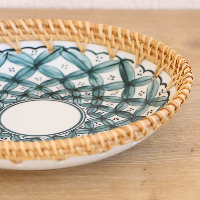 Dekoratif Tabak & Kase Rattan Çerçeveli El Yapımı Dekoratif Tabak & Kase Rattan Çerçeveli El Yapımı