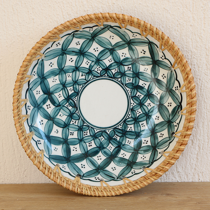 Dekoratif Tabak & Kase Rattan Çerçeveli El Yapımı Dekoratif Tabak & Kase Rattan Çerçeveli El Yapımı