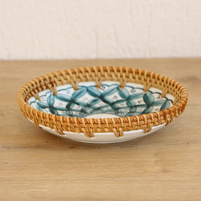 Dekoratif Tabak & Kase Rattan Çerçeveli El Yapımı Dekoratif Tabak & Kase Rattan Çerçeveli El Yapımı