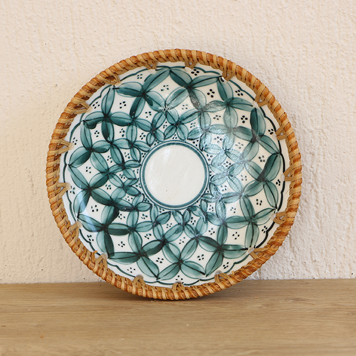 Dekoratif Tabak & Kase Rattan Çerçeveli El Yapımı Dekoratif Tabak & Kase Rattan Çerçeveli El Yapımı