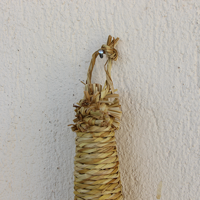 Rattan Duvar Dekoru Şans Süpürgesi Hasır Duvar Dekoru Büyük Boy 48x28 cm